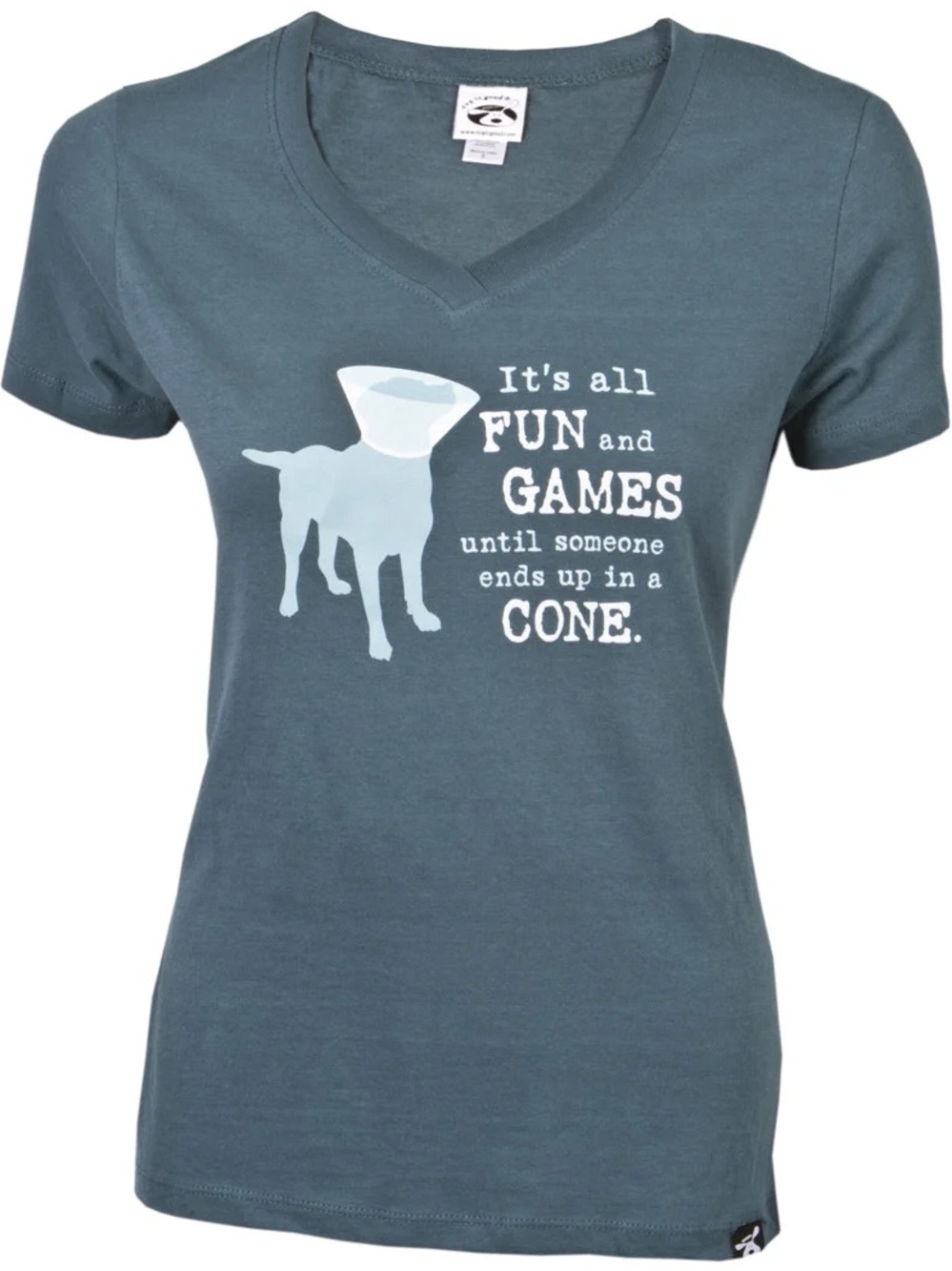 Dog Is Good Cone of Shame Graphic T-Shirt Teal - XXL